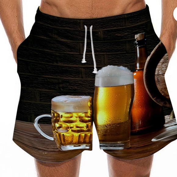 Aoochasily Other - BRAND NEW Men's Loose Beer Shorts  Quick Dry Swimsuit Drawstring closure Size 4X